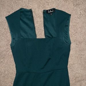Green square neck lulu’s jumpsuit